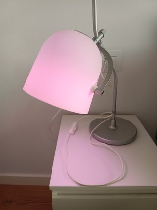 Lámpara Escritorio Ikea SVIRVEL Plata/Blanca