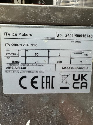 Máquina de hielo ITV Orion 20 Aire
