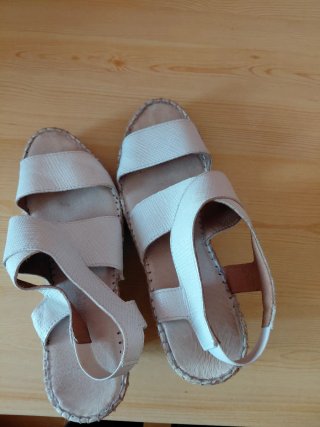 Zapatillas esparto mujer beige/blanco