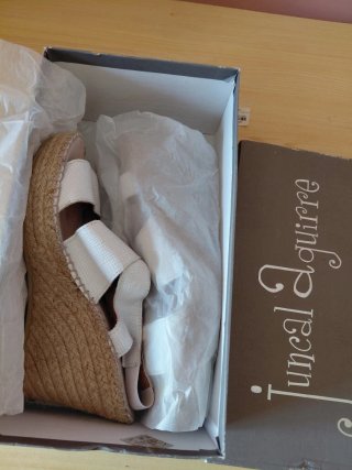 Zapatillas esparto mujer beige/blanco