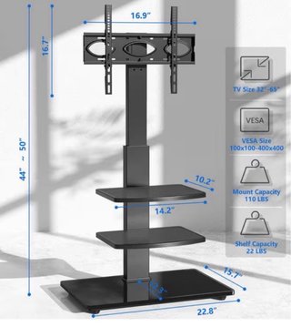 Soporte TV Metal y Cristal