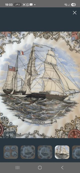 Lote 4 platos decorativos barcos ingleses 25 cms