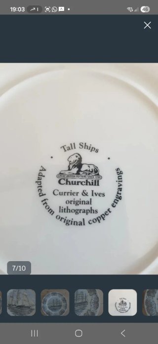 Lote 4 platos decorativos barcos ingleses 25 cms