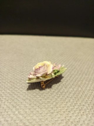 Spilla vintage fiori rosa e gialli anni '80
