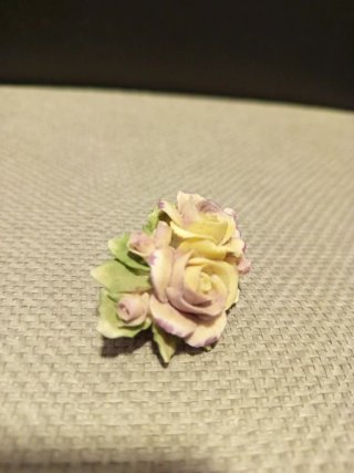 Spilla vintage fiori rosa e gialli anni '80