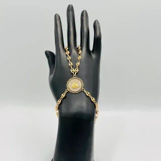 Pulsera Manita Calabrote Medusa Oro 18k