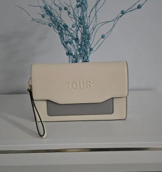 Bolso Clutch Tous Beige y Gris