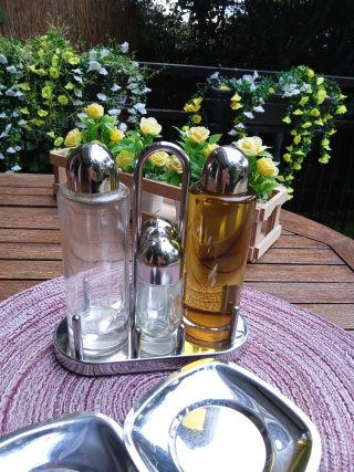 Set porta condimenti Alessi inox vetrocristallino