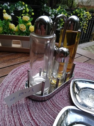 Set porta condimenti Alessi inox vetrocristallino
