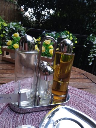 Set porta condimenti Alessi inox vetrocristallino