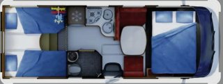 Autocaravana Rapido camas gemelas face to face
