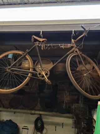 Bicicleta antigua llantas madera