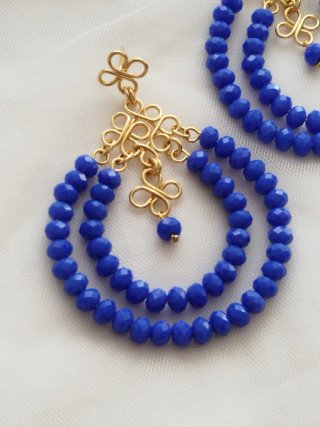 Pendientes flamenca azules y dorados