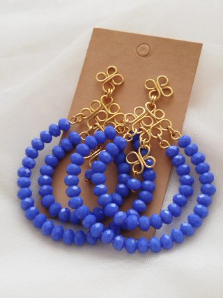Pendientes flamenca azules y dorados