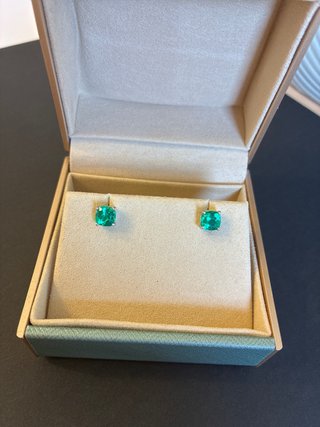 Pendientes Esmeralda Oro 18k