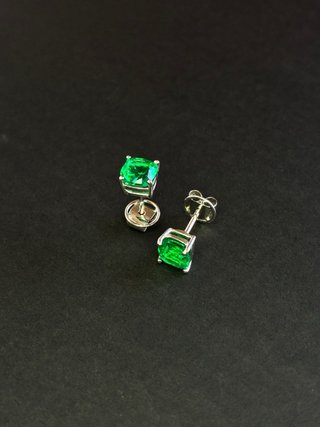 Pendientes Esmeralda Oro 18k