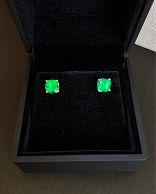 Pendientes Esmeralda Oro 18k