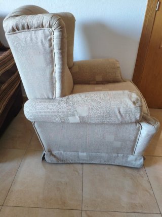 Sillón orejero tela estampado