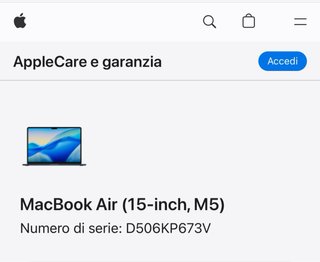 MacBook Air 15 M5 512GB SSD Nuovo