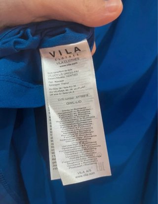 Vestido midi azul con lazo Vila Clothes S 36 nuevo
