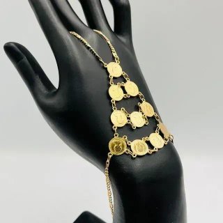 Pulsera manita 10 monedas 18K
