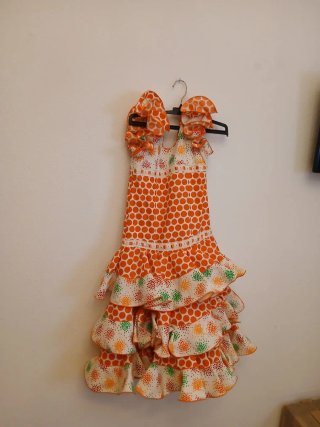 Vestido Flamenco Niña Talla 4-6 Años