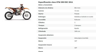 KTM 250 EXC 2011 Enduro Naranja/Blanca
