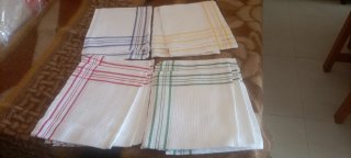 Paños de cocina con rayas de colores