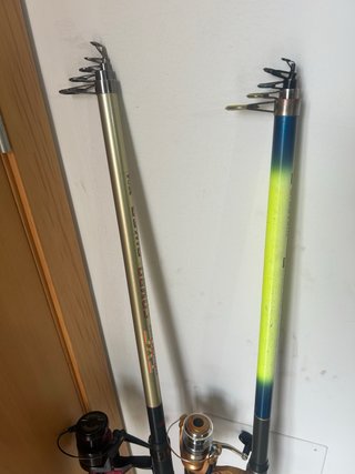 2 Cañas de pescar con carrete
