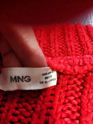 Jersey Mango cuello alto cremallera rojo L