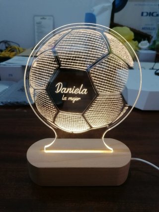 Lámpara Noche Personalizada Fútbol Daniela