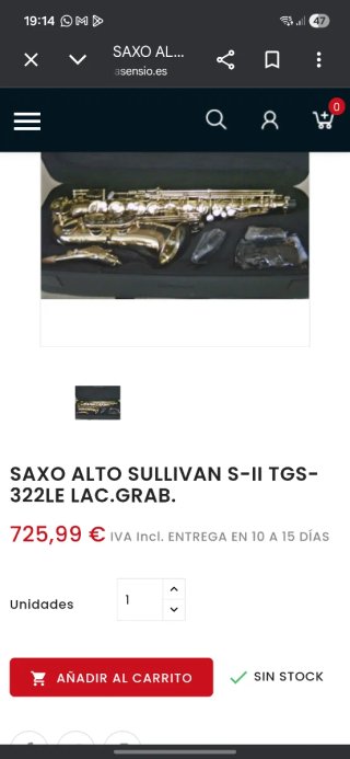 Saxofón alto como nuevo