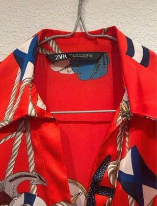 Camisa Zara Talla M Náutica Estampada