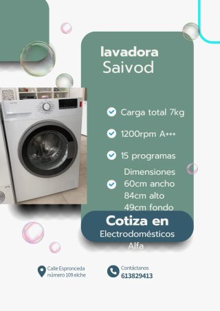 Lavadora Saivod 7kg 1200rpm
