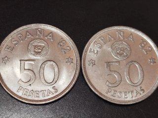 Lote 2 monedas 50 pesetas *81 y *82.