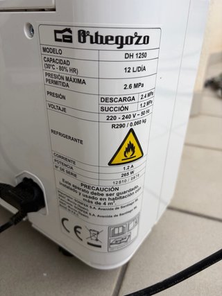 Deshumidificador Orbegozo Blanco 12l/DIA