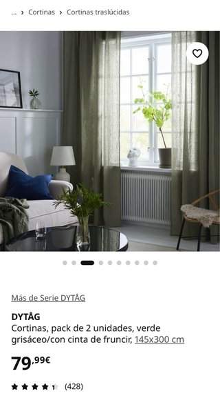 Cortinas IKEA Dytåg Verdes (Nuevas)