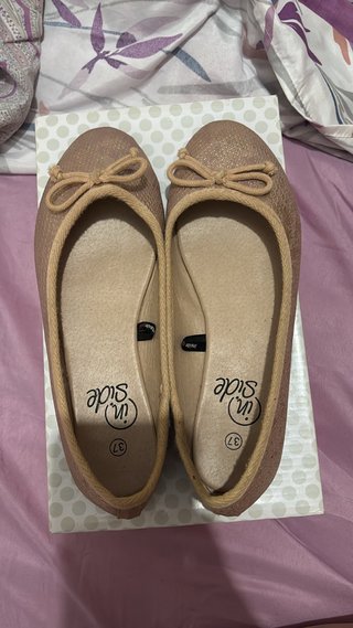 Bailarinas doradas y rosas talla 37