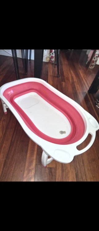Bañera para bebé plegable rosa