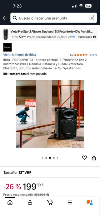 Altavoz Ibiza PORT12VHF-BT 12 700W