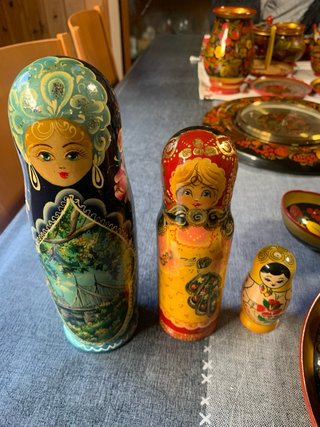 Lote Khokhloma Russo Vintage in Legno