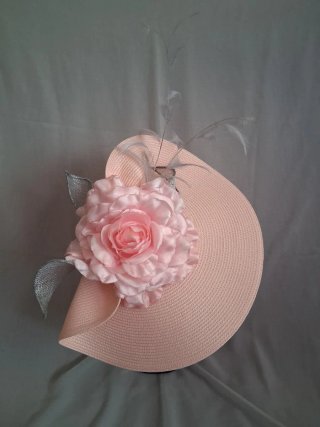 Pamela/tocado rosa boda, ceremonia