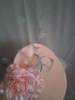 Pamela/tocado rosa boda, ceremonia