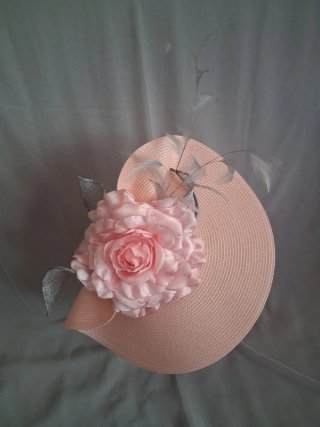 Pamela/tocado rosa boda, ceremonia