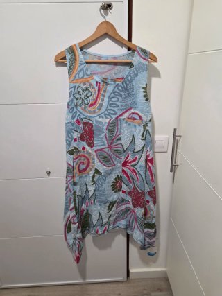 Vestido lino Italiano. 100x100 lino.M/L