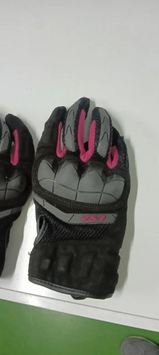 Guantes Moto LS2 Negro y Rosa