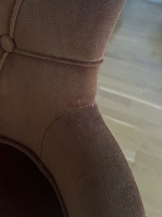 Poltroncina vintage in velluto marrone