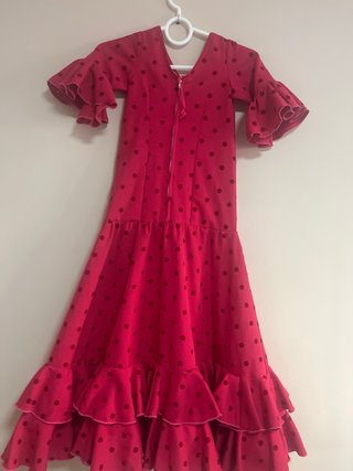 Traje Flamenca Niña Rojo Lunares