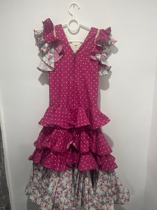 Traje Flamenca Niña Rojo Lunares