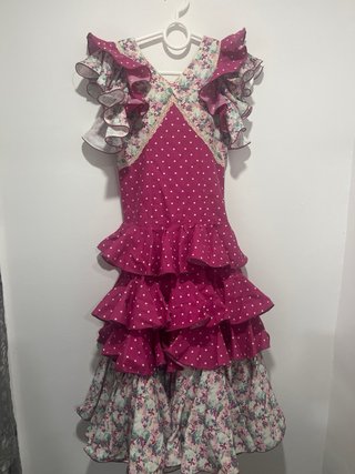 Traje Flamenca Niña Rojo Lunares